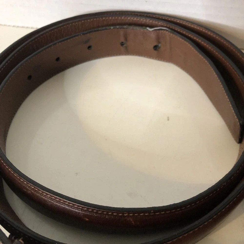 Roundtree & Yorke (2) 1 Black 1 Brown Full Grain Cowhide Dress Belt Men's 48/120 - Picture 14 of 16